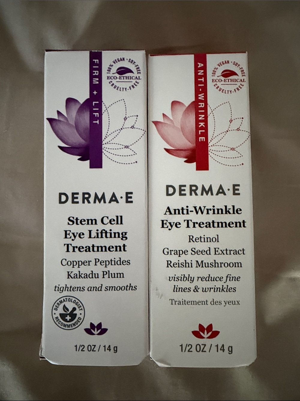 New Derma Set of 2 - E Stem Cell & Anti-Wrinkle Eye Treatments